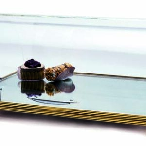 Gourmet plus Round Acrylic Pastry Display with Brass Handle