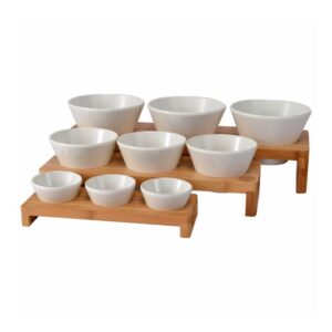 Pujadas Bambú Displayer With 3 Bowls Melamine 16 cm