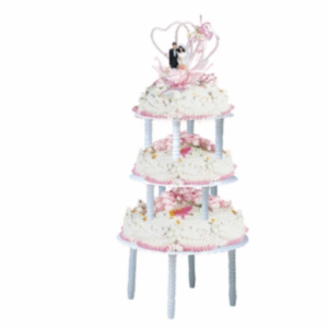 Sanneng Square Wedding Cake Stand – 3 Tier Central Pillars