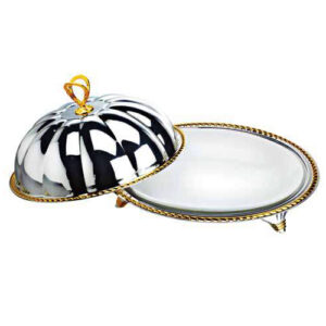 Frenchef Gold & Silver Plated Oval Dome with Cover