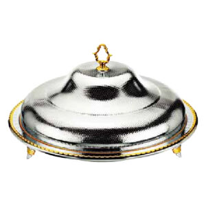 Frenchef Gold & Silver-Plated Round Dome with Cover