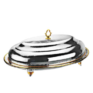 Frenchef Gold & Silver-Plated Oval Dome with Cover