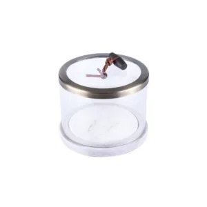 Woodpeckers Round Amenity Box Copper Detail White Oak