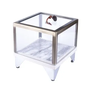 Woodpeckers Square Amenity Box With Leg Copper Detail White Oak